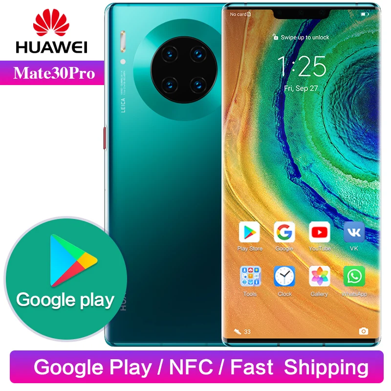 Оригинальный huawei mate 30 pro поддержка глобальной ПЗУ Google Play приложения 8 Гб 128 ГБ 40MP +