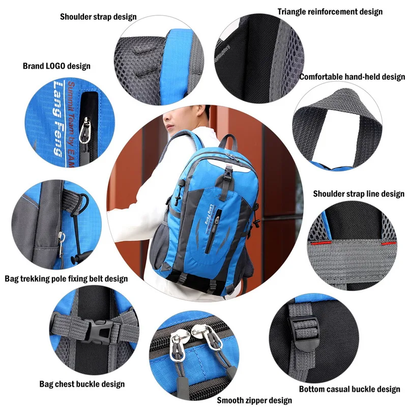 Litthing Waterproof Backpack Hiking Bag Cycling Rucksack Laptop Backpack Men Women Travel Outdoor Bag