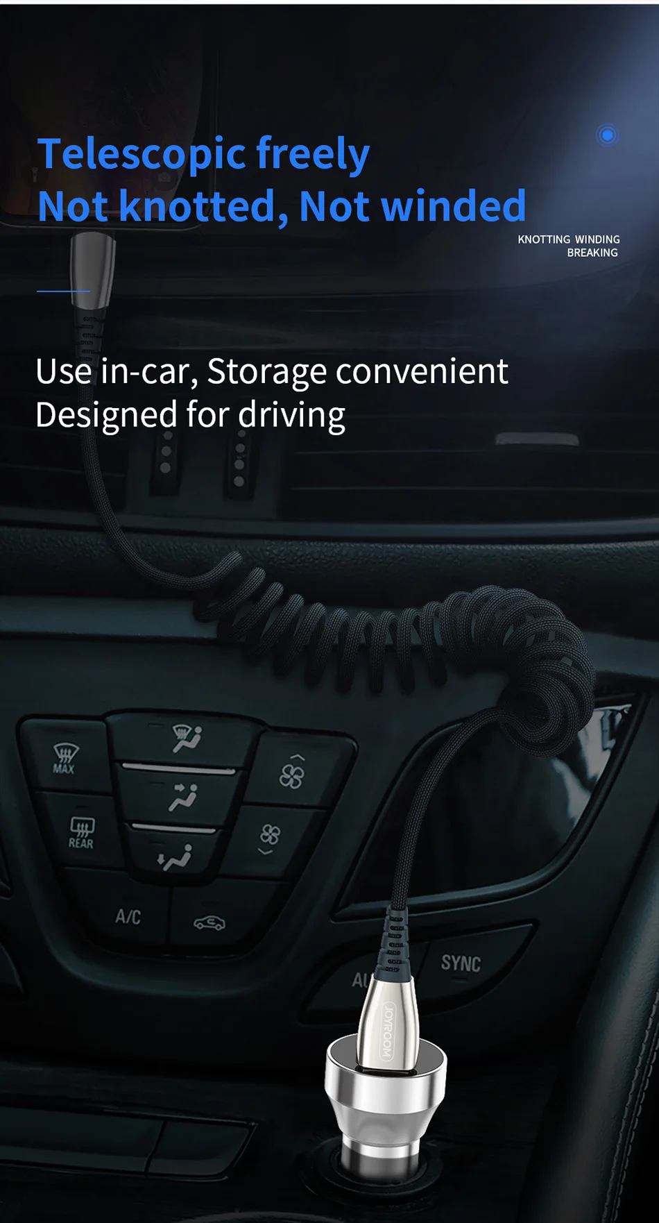 Joyroom usb type C кабель Выдвижной пружинный кабель Быстрая зарядка кабель для передачи данных провод шнур Адаптер для Xiaomi Redmi