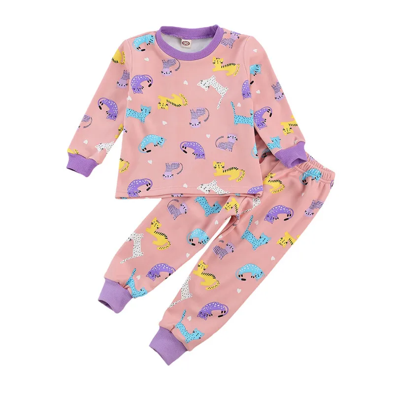 Детский Пижамный костюм для мальчиков и девочек осенне весенние Теплые Топы с