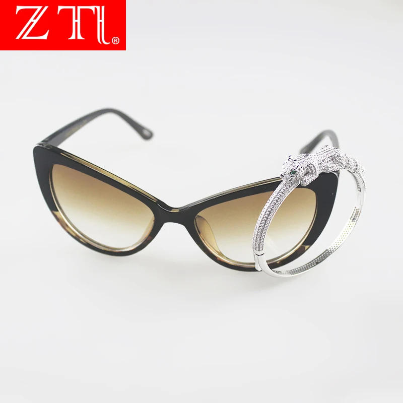 

ZT Brand Designer Big Cat Eye Gradient Sunglasses Women Tom Sun Glasses Oversize Lady Sexy Polycarbonate Sunglasses Shades Uv400