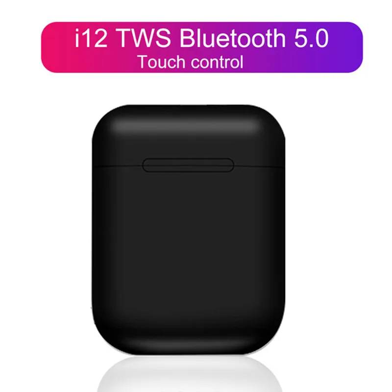 i12 Black I12 Tws Бесплатные Бизнес Bluetooth наушники HD качество звука музыкальные наушники 3D беспроводные наушники для iphone Xiaomi все смартфоны - Цвет: i12 Black