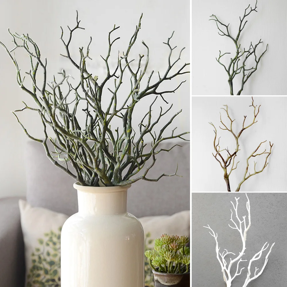 

1pc 35Cm Dry Artificial Fake Foliage Plants Branch Tree Branch House Indoor Art Home Church Office Decor Diy Branches Home Decor