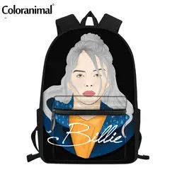 Coloranimal Билли эйлиш хип хоп рэпер комплект школьных сумок для девочек-подростков Американский Африканский школьный рюкзак для девочек