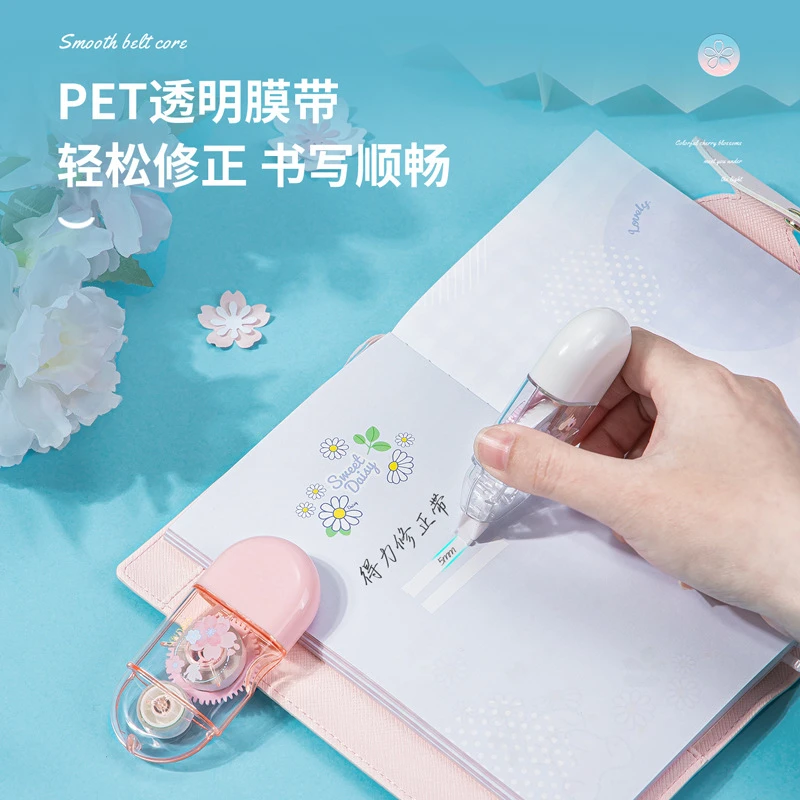 Cherry Blossoms Portable Correction Tape Kawaii White for Promotional Gift Stationery Student Prize School Office Supply correction tape