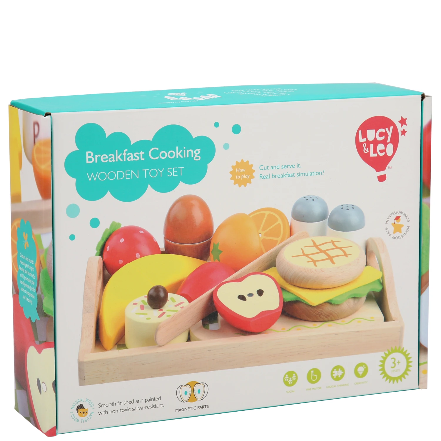 Lucy&Leo Groceries Toys LL222 wooden toys game for boys and girls educational toys kitchen Breakfast cooking set