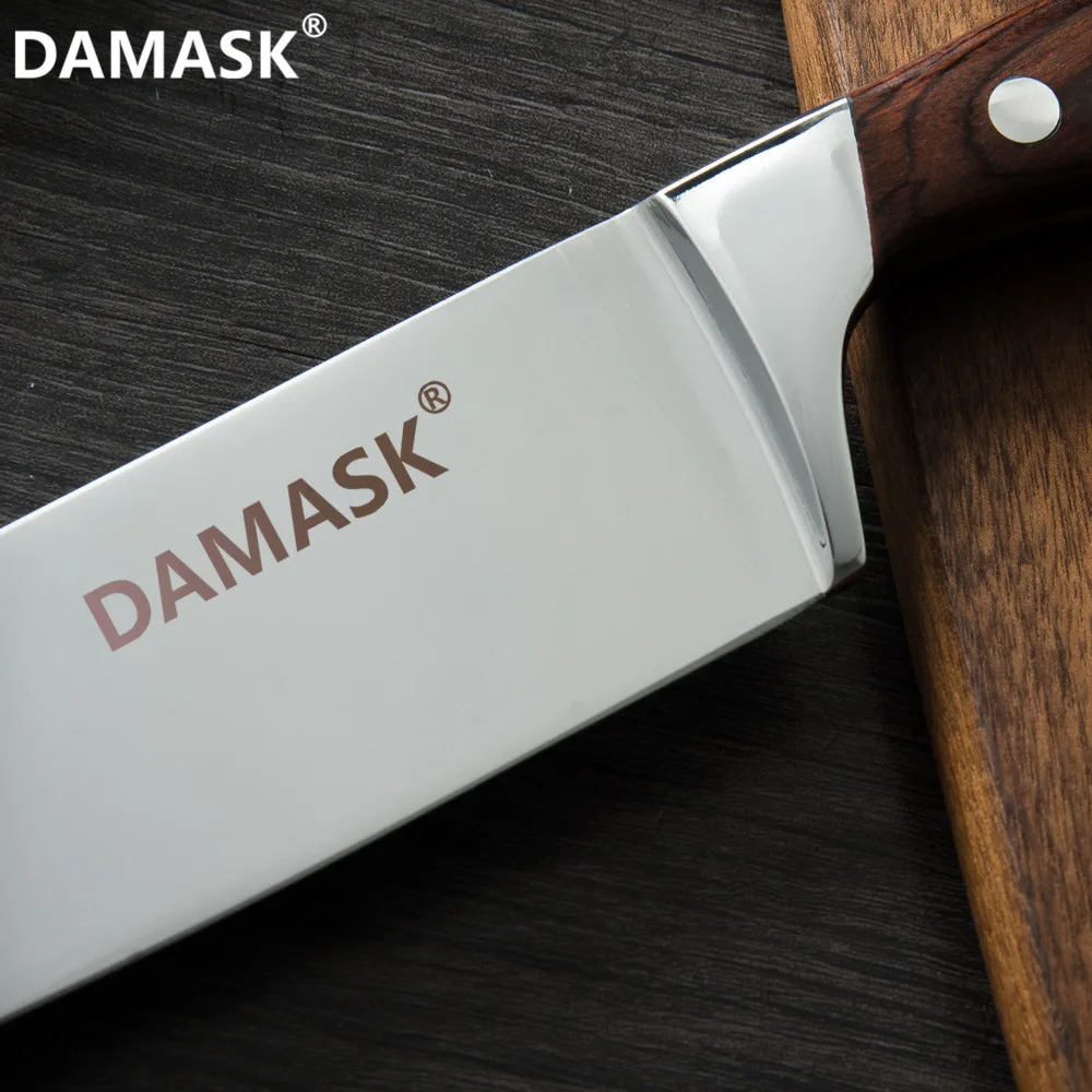 Дамасский шеф-повар Santoku Универсальный нож 5 7 8 дюймов мясной овощной нож высокого качества из нержавеющей стали кухонный нож Кливер кухонная утварь