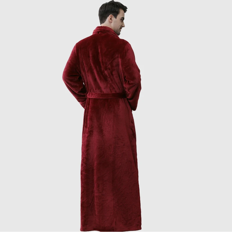 Aolamegs Men Robes Flannel Night Gown Soft Bathrobe Long Sleepwear Cozy Warm Advanced Homewear Retro Style Couple Pajamas Winter Aolamegs Men Robes Flannel Night Gown Soft Bathrobe Long Sleepwear Cozy Warm Advanced Homewear Retro Style Couple Pajamas Winter
