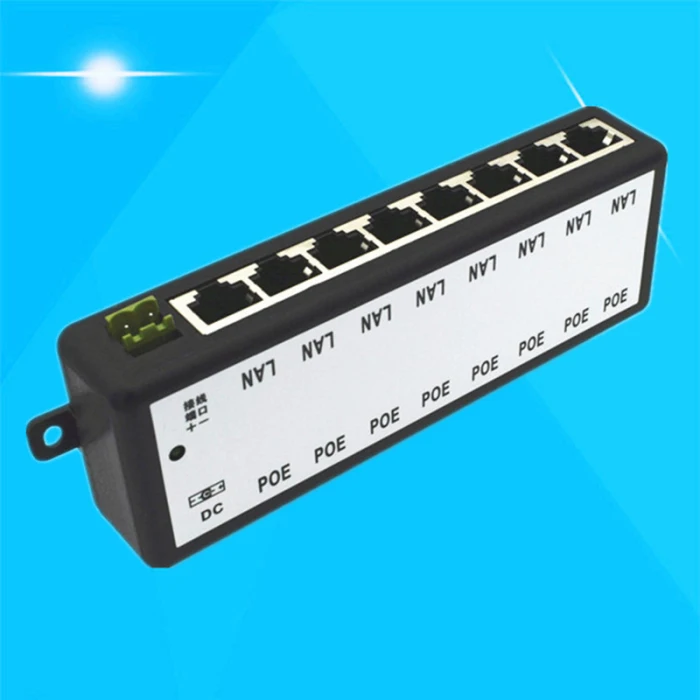 8 портов PoE, сплиттер, инжектор для CCTV сети камера мощность по Ethernet ING-SHIPPING