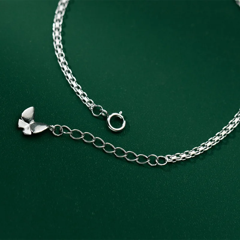 Bracelet On The Leg Butterfly Woman Anklets Silver 925 Foot Bracelet Silver Chain Adjustable Jewelry Fine Gift