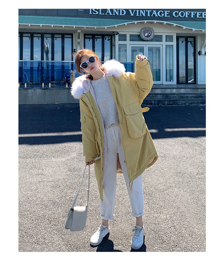 Pie overcome cotton women's middle school long winter new down cotton padded coat Korean loose bread cotton padded jacket