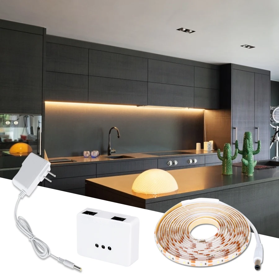 LED Under Cabinet Light Hand Sweep Motion Sensor DC12V Kitchen Cupboard LED Lamp 