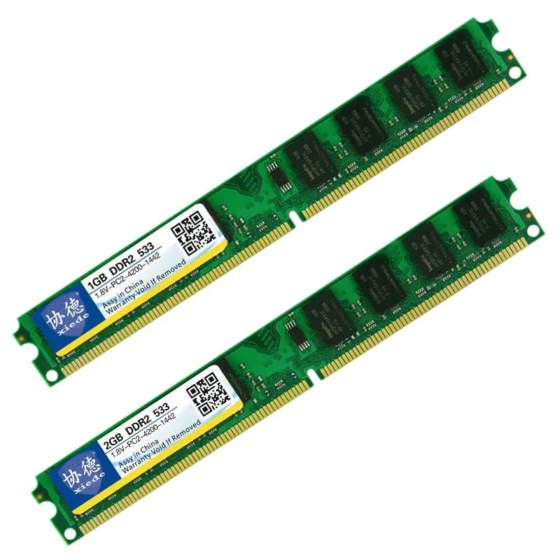 Xiede 2 шт. настольный компьютер оперативная память модуль Ddr2 533 Pc2-4200 240Pin Dimm 533 МГц для Intel/Amd, X015 2 ГБ и X014 1 Гб