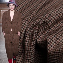 Перламутровый шелк красный маленький гусиная лапка камвольная шерстяная ткань шерстяные материалы осенние женские брюки швейная ткань портной