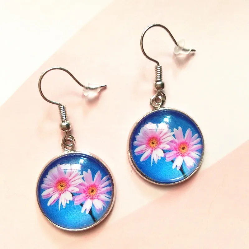 

22 Style Fashion Crystal Beads Drop Earrings Sun Flower Earring Women Silver Hooks Life Tree Drop Earrings Jewelry Party Gifts