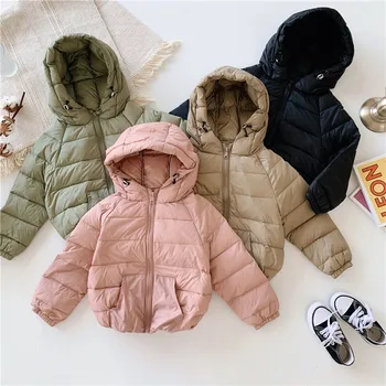 

2019 Winter Korean-style New Plain Hooded down Jacket Versatile Simple Jacket 4 Colors
