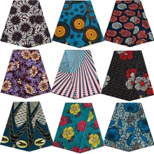 polyester Ankara Africa prints batik fabric real dutch wax tissu high quality 6yards fashion African sewing for party dress