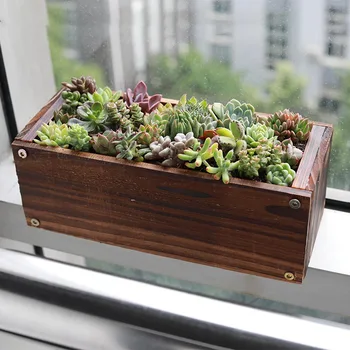 

Pastoral Wooden Flower Pot Thick Creative Succulent Flower Box Flower Pot Nursery Pots Garden Home Decoration