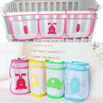 

New Crib Storage Bag Three Grid Creative New Cartoon Daily Necessities Storage Bags Bedside Hanging Bags Large Capacity Bags