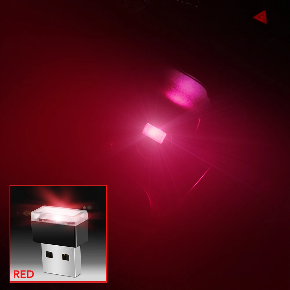 Светодиодный светильник для салона автомобиля, аксессуары для Skoda Octavia 2 A7 A5 A4 Vrs Fabia 2 1 Rapid Yeti Superb 3 Felicia RS - Название цвета: Красный