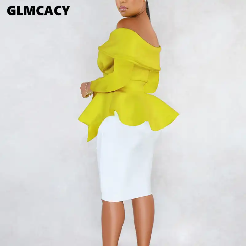 off shoulder peplum top