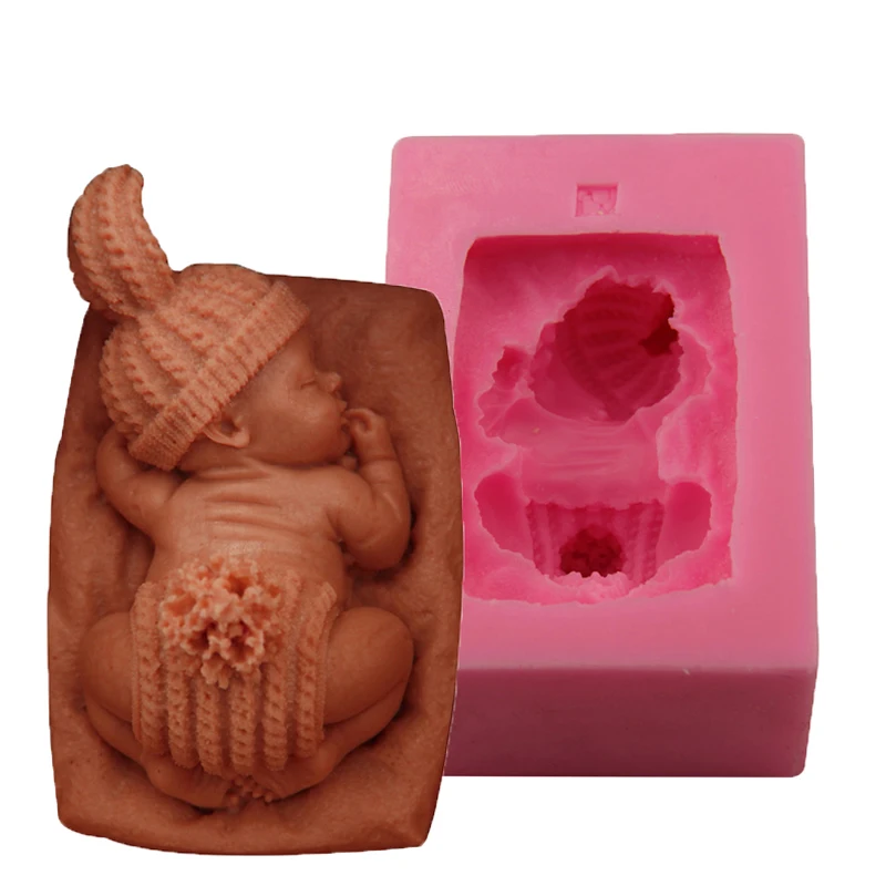

Sleeping Baby Silicone Soap Mold Making Form Fondant Mold 3D Gunpaste Cake Chocolate Decorating Candy Tool Handmade