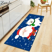 Zeegle Merry Christmas мягкий фланелевый коврик для двери с рисунком из мультфильма, напольный коврик, кухонный ковер, туалетный коврик, противоскользящий ковер, кухонный коврик