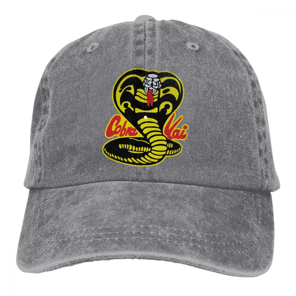 Cobra Kai Casquette черные унисекс Мужские Женские джинсовые бейсболка с ремешком кепки регулируемые Гольф папа шляпа