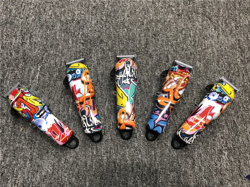 Cross Border for Water Transfer Paint Spraying Floral Graffiti Electric Hair Clippers Rechargeable Universal Hair Clipper Suit a