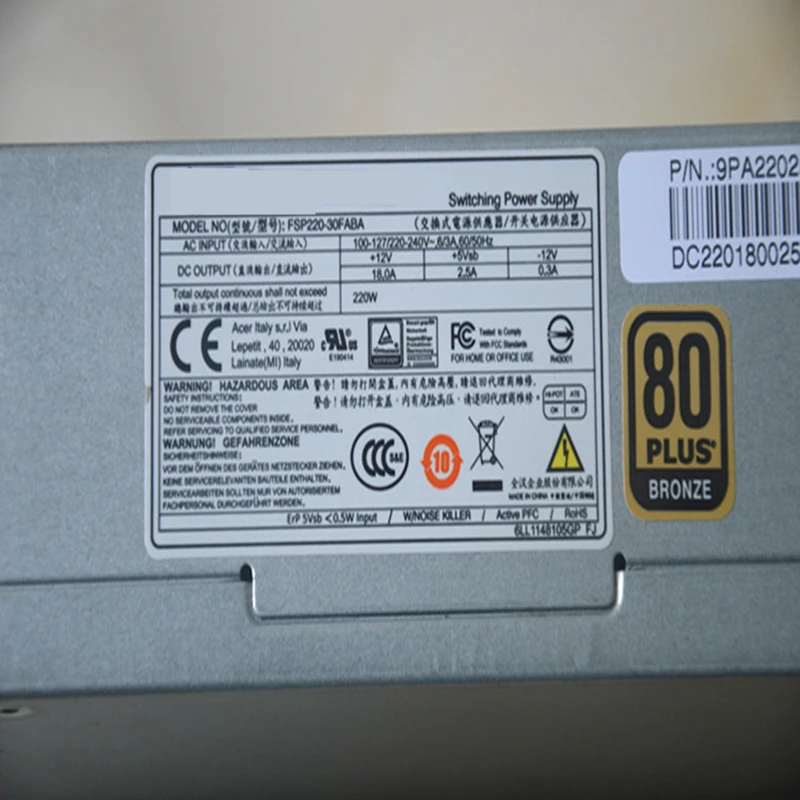 Новый блок питания для FSP Veriton 4630G X6630G B630 12Pin 220W Питание PS 3221 9AB FSP220 30FABA 30PABA d14 220p2b D15
