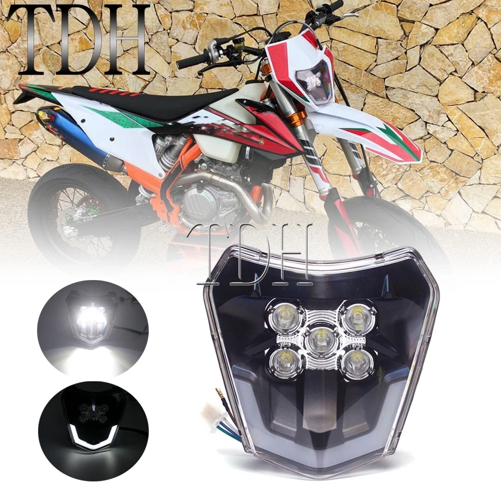 Headlight excf xcf xcw 250 300 350 450 500 690 yamahaのダートバイクLEDヘッドライトアセンブリ Dirt Bike LED