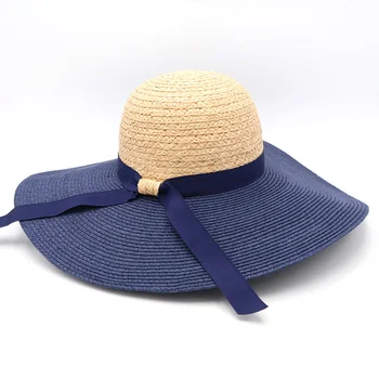 

Women Wide Brim Straw Panama Roll up Hat Fedora Beach Sun Hat UPF50+