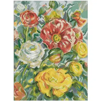 

Rose watercolor patterns Counted Cross Stitch 11CT 14CT 18CT DIY Cross Stitch Kits Embroidery Needlework Sets home decor