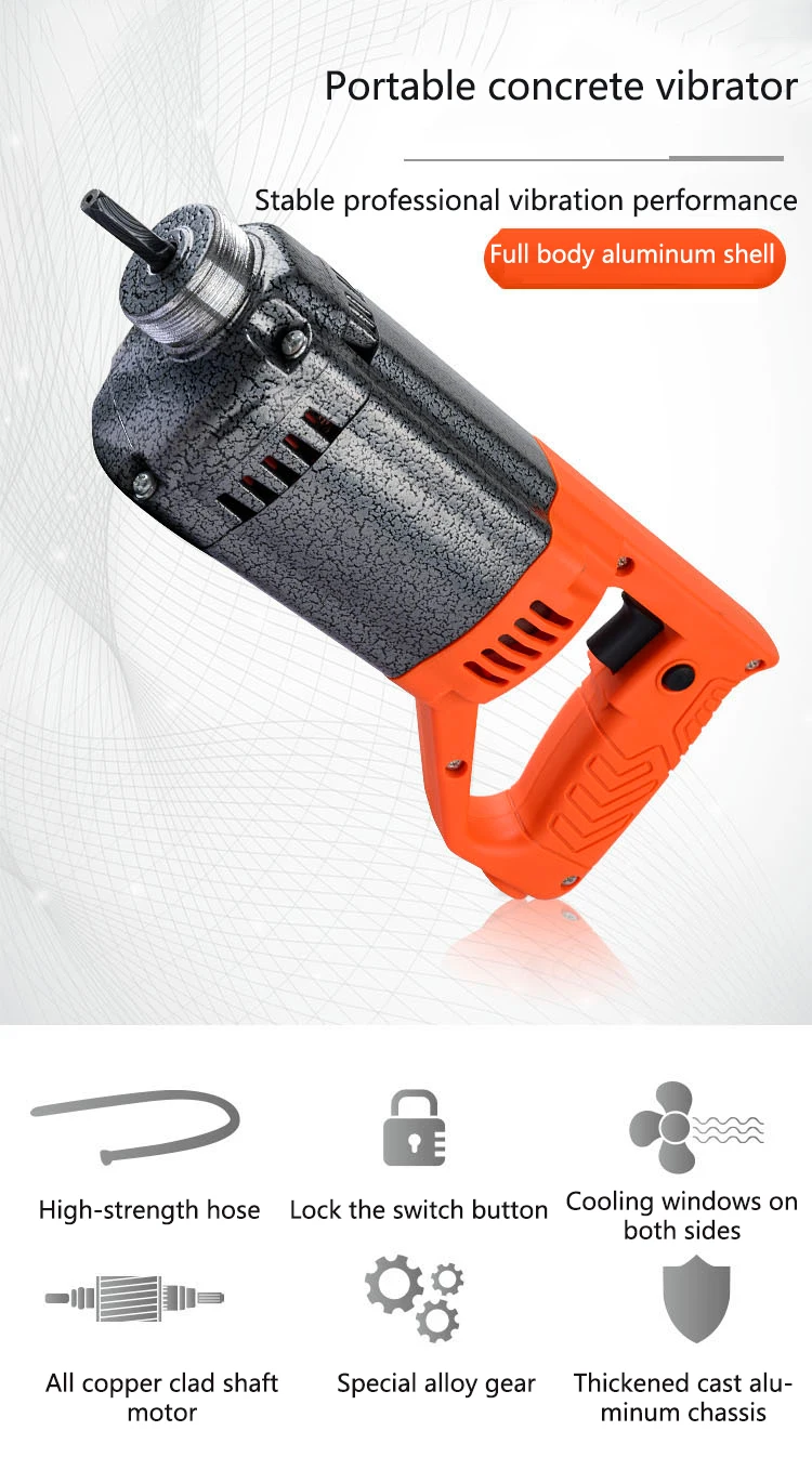 Handheld Concrete Vibrator 1250W Small Aluminum Shell Machine Vibrator |  eBay