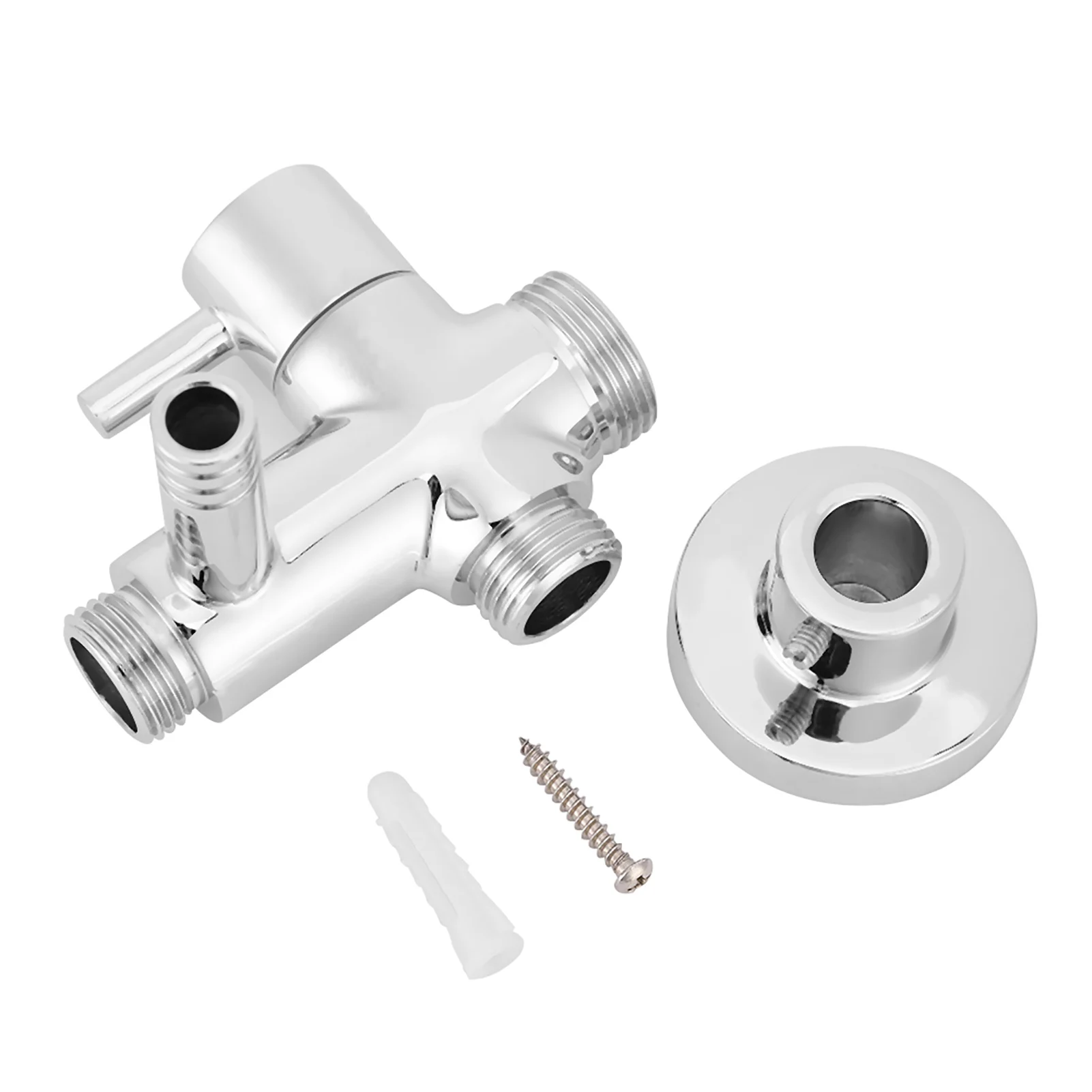 G1/2" Shower Diverter Hose Bathroom Showerhead Water Separator with Base Fitting Adapter Connector for Angle Valve Bath Shower Arm