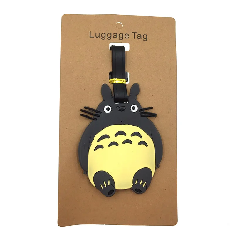 Cartoon Animal Totoro Ladybug Luggage Tags Travel Accessories Portable Suitcase Addres Holder Silica Gel Baggage Boarding Label