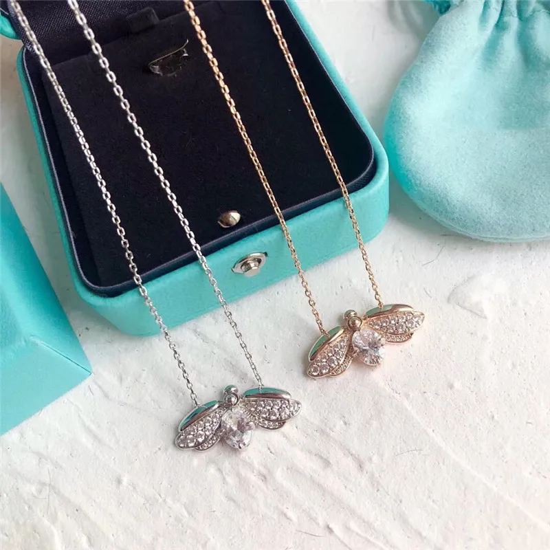 Женское Ожерелье классический кулон в виде пчелы аксессуары из серебра 925 пробы с