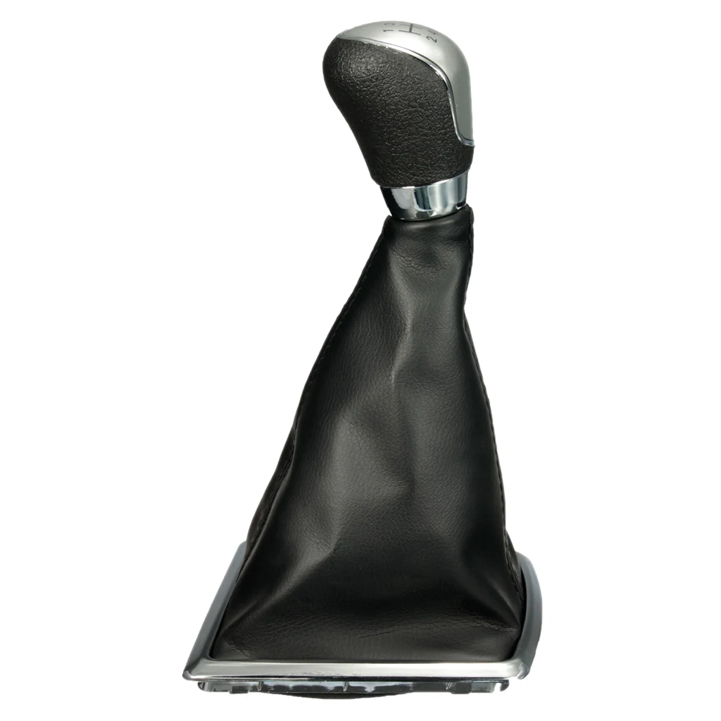 5-Speed Gear Shift Knob Gaitor Boot Cover PU Leather Black Replacement Repair Part for Ford Focus 2005-08& 2010-12