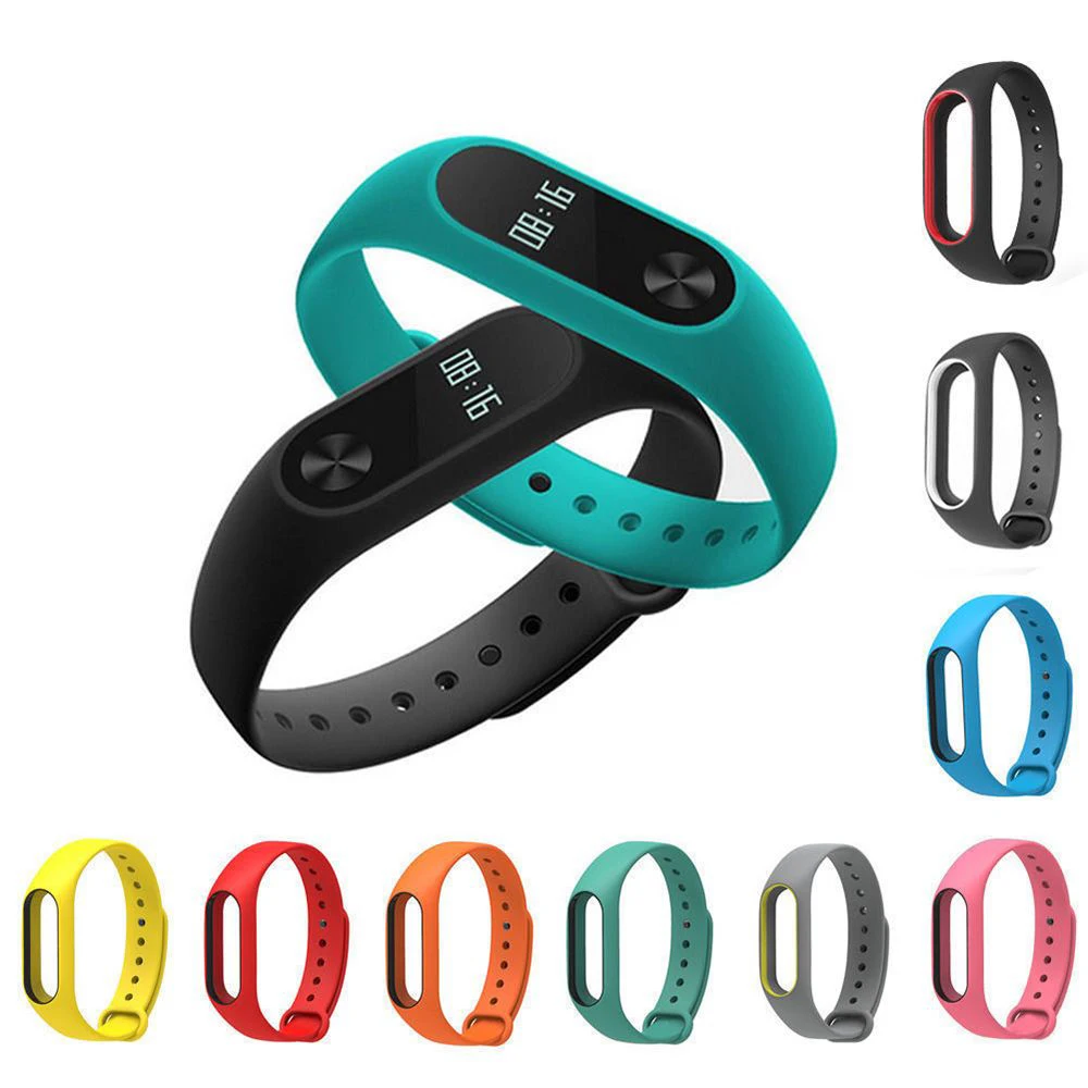 12 цветов силиконовый цветной ремешок на запястье браслет для mi Band 2 умный Браслет