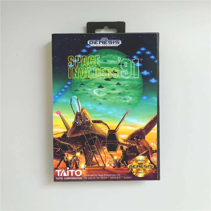 Space Invaders 91-Крышка США с розничной коробкой 16 бит игровая карта MD для Sega Megadrive Genesis