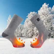 Спортивные носки с электрическим подогревом, стирающиеся носки, зимние лыжные носки для верховой езды, перезаряжаемые носки с подогревом, утолщенные хлопковые носки