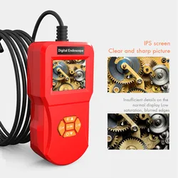 Caméra endoscopique industrielle avec écran LCD HD de 2.4 pouces, Endoscope 8LED, caméra d'inspection numérique pour voitures 