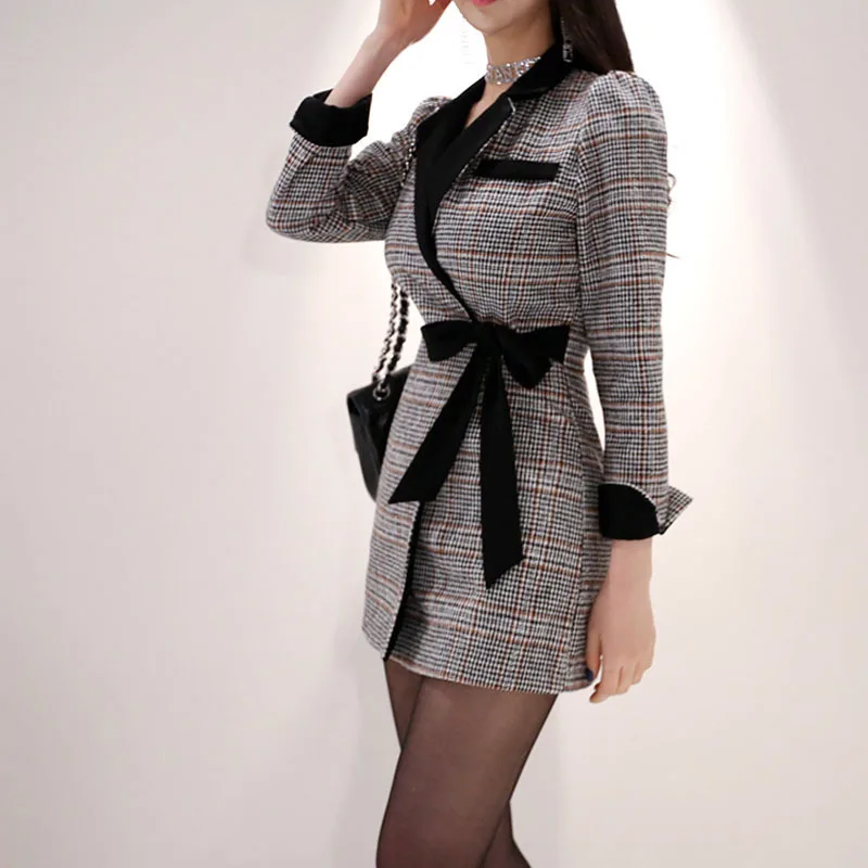Hot Sale Office Work Playsuit Autumn Ladies Women Jumpsuits Bodycon Casual Long Sleeve Tweed Jumpsuit Romper Trousers Fall
