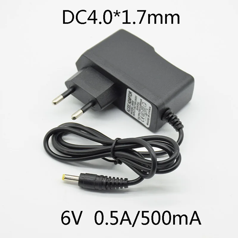 AC адаптер конвертер DC 3V2A 5V2A 6V 2A 9V 12V 0.5A 500mA 15V 1A Питание Зарядное устройство EU Plug 5,5 мм* 2,5 мм(2,1 мм) с лампой - Цвет: 6V0.5 plug 4.0x1.7mm
