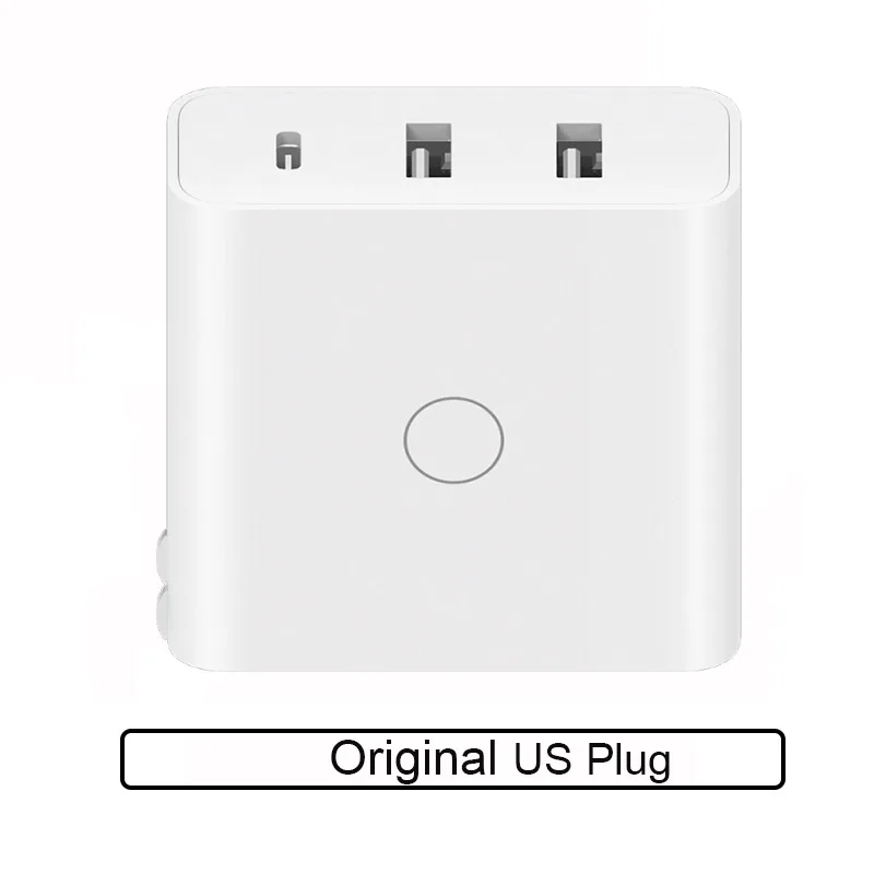 Xiaomi ZMI USB зарядное устройство 65 Вт 3 порта для Android IOS переключатель умный выход type-C 45 Вт USB-A 20 Вт Световой индикатор Подарочный кабель - Цвет: White Original US