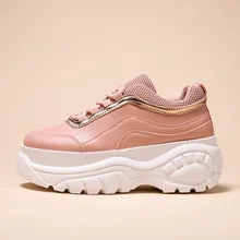 Кроссовки; женская обувь, увеличивающая рост; сезон весна-осень; Новинка; спортивная обувь на толстой танкетке для путешествий; zapatillas mujer; Z12-68