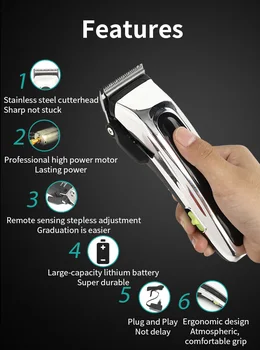 

Professional Waterproof Beard Men's Trimmer Electric Hair Trimmer Men's Hair Clipper Grooming Clipper Adult Razor Titanium Blade