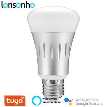 

LonSonHo wifi smart light led lamp bulb E27 Dimmable RGB Colorful remote control smart home automation modules google home alexa