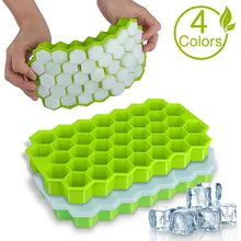 Ice-Cube-Trays Mold Removable-Lids Silica-Gel Honeycomb with Bpa-Free