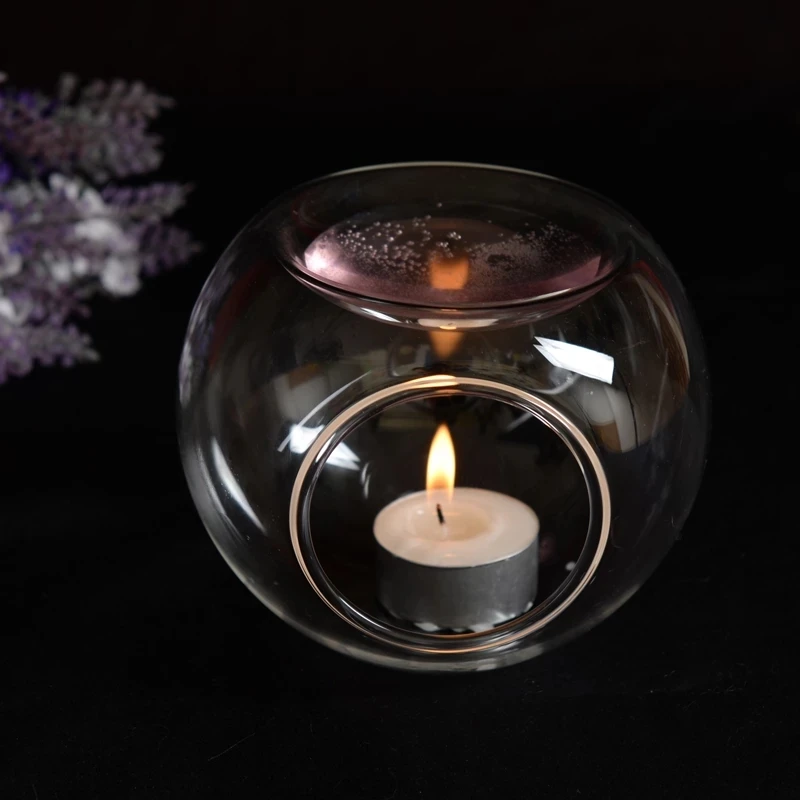 Tealight Candle Holders Oil Candlestick Transparent Crystal Handmade Glass Candlestick Centerpieces Wedding Home Decoration